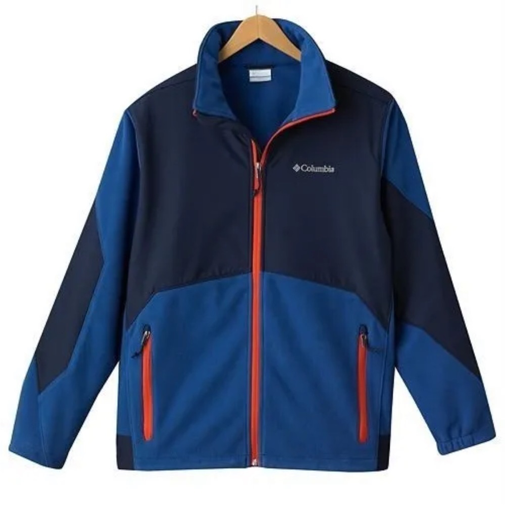 Columbia Nordic Trekker fleece jacket blue navy orange men’s size medium